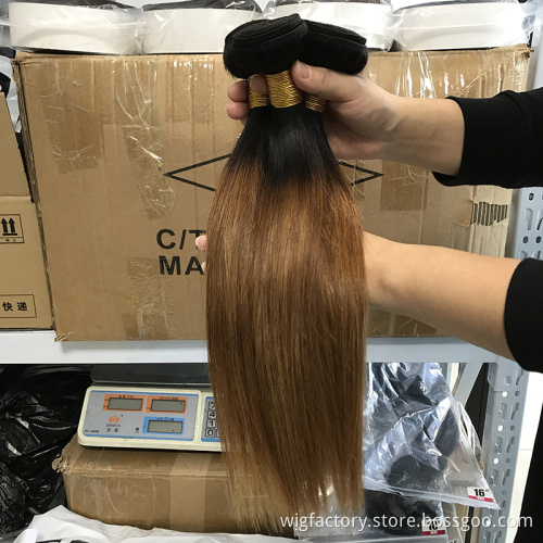 Colored bone straight hair bundles 1b/99J  ,cuticle aligned straight brazilian hair bundles with closure